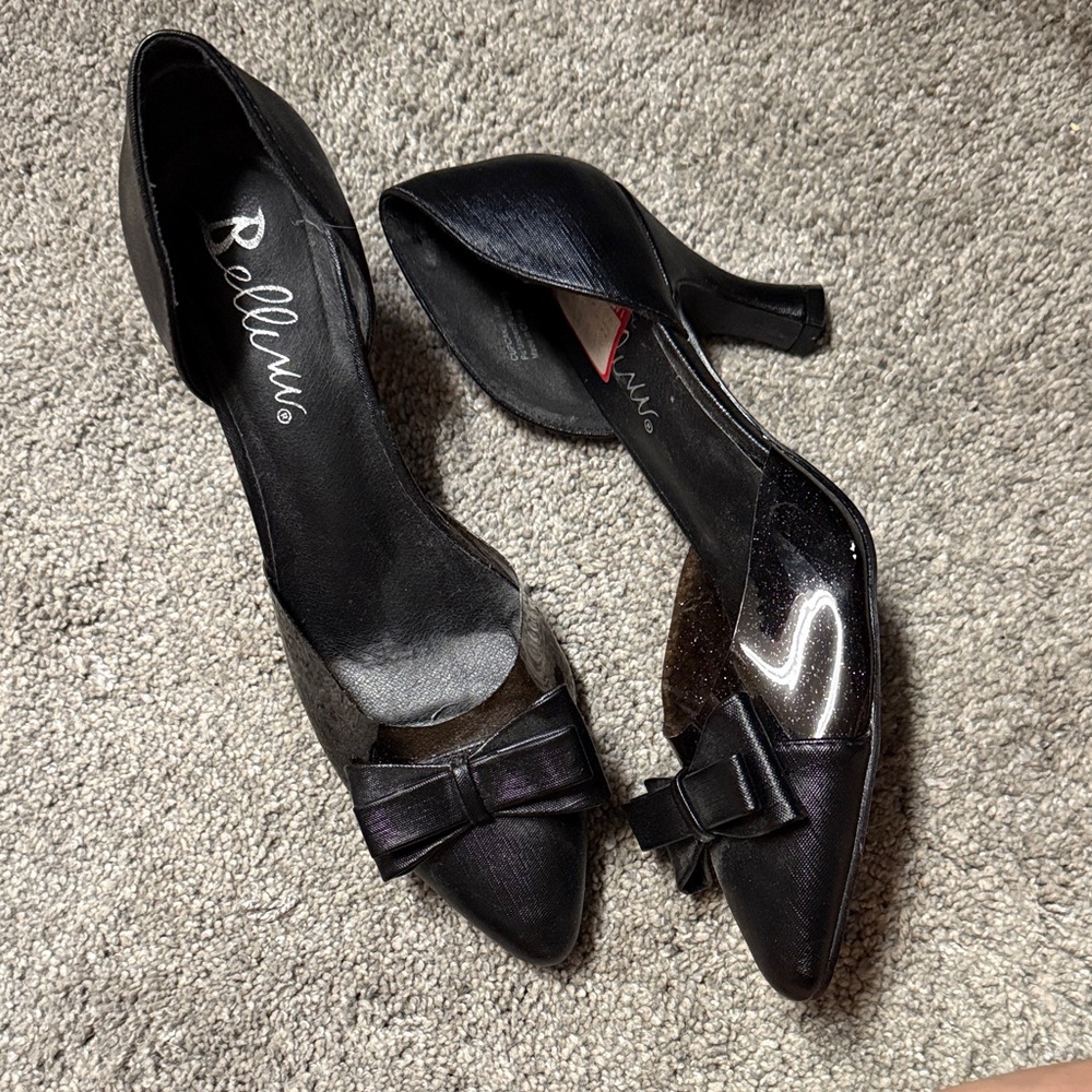 Bellini Black Heels with Elegant Bow (8)